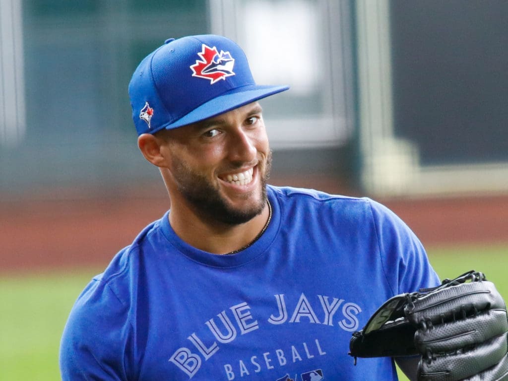 George Springer is still having fun in a new uniform. (Photo by F. Carter Smith)