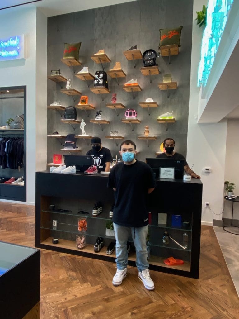A Ma Maniére manager Damian Eustace in the Upper Kirby District streetwear boutique.