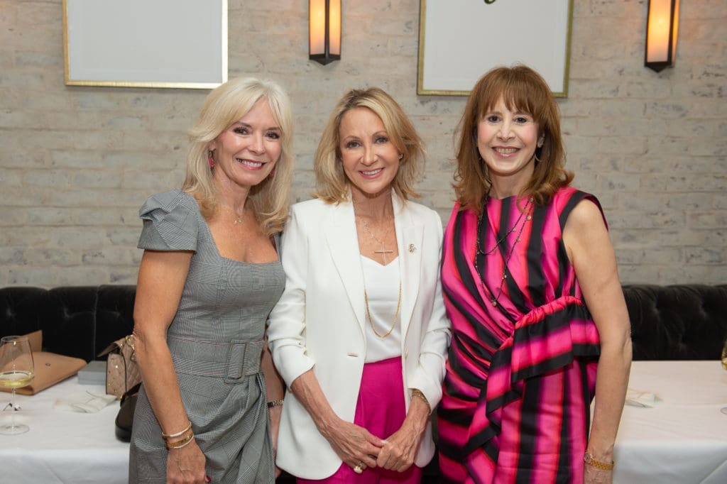 Cheryl Gill Boblitt, Leslie Siller, Vicki West at the Houston Symphony League inaugural Icon reception at The Annie Café. (Photo Wilson Parrish) (Photo by Wilson Parish)