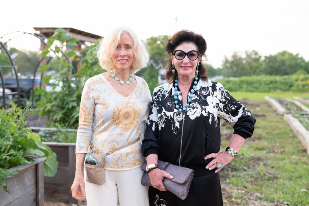 Kathy Smyth, Elyse Lanier in The Gathering Barn at Hope Farms where Recipe For Success hosted the Delicious Alchemy dinner. (Photo by Daniel Ortiz)