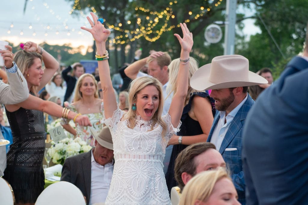 Lynsey Ward participating in a game of heads or tails hoping to be the last one standing!

 (Photo by Wilson Parish)