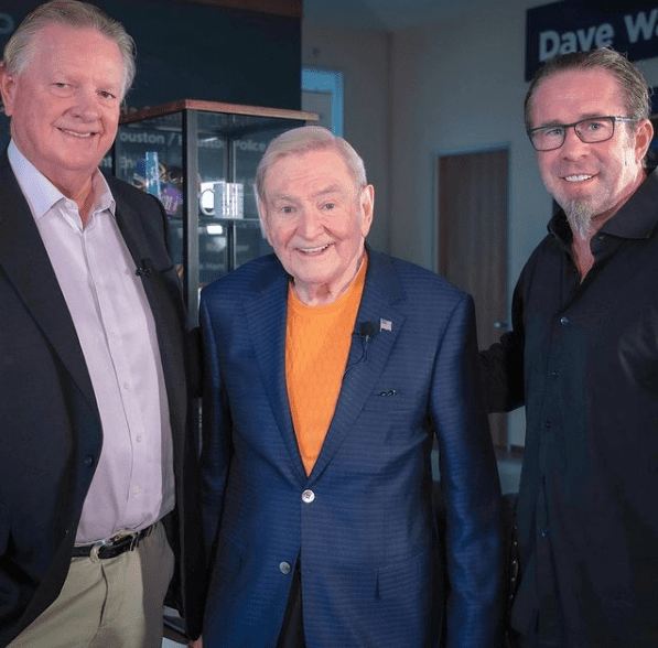 Larry Dierker, Dave Ward, Jeff Bagwell on the set of Ward's 'Dave Ward & Friends' podcast.