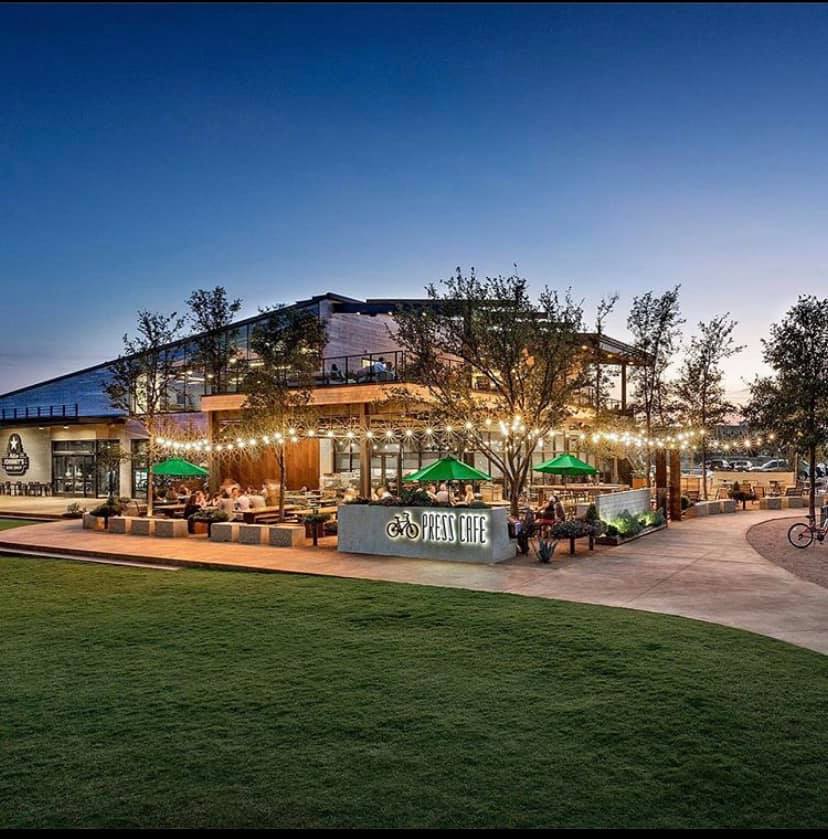 The new Press BBQ will set up on the lawn just past Press Café and Mellow Johnny's Bike Shop.