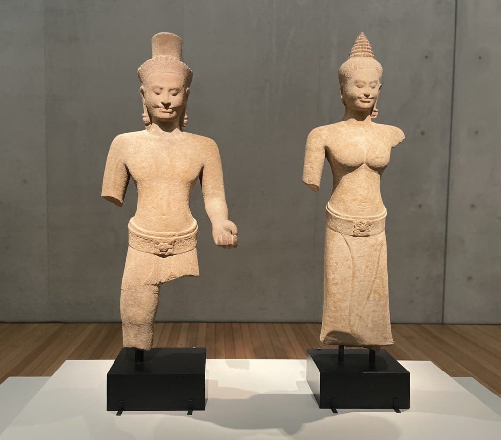 A striking pair of Hindu sculptures with serene faces. (Photo by Courtney Dabney).