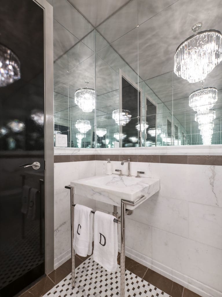 Hollywood glam and period details make this home shine. Courtesy of Piassick Photo.