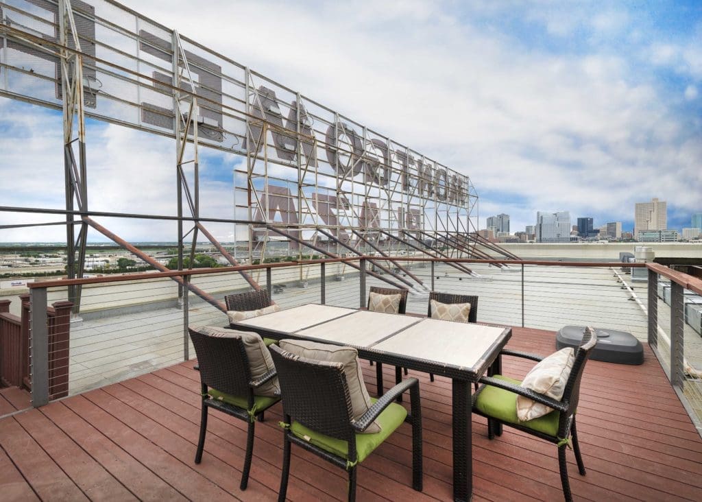 One of a kind terrace with an amazing view. Courtesy of Piassick Photo.