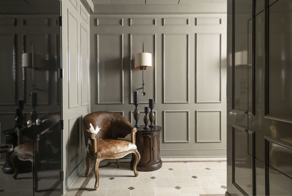 The home has updated appeal with lacquered woodwork and moldings. Courtesy of Piassick Photo.