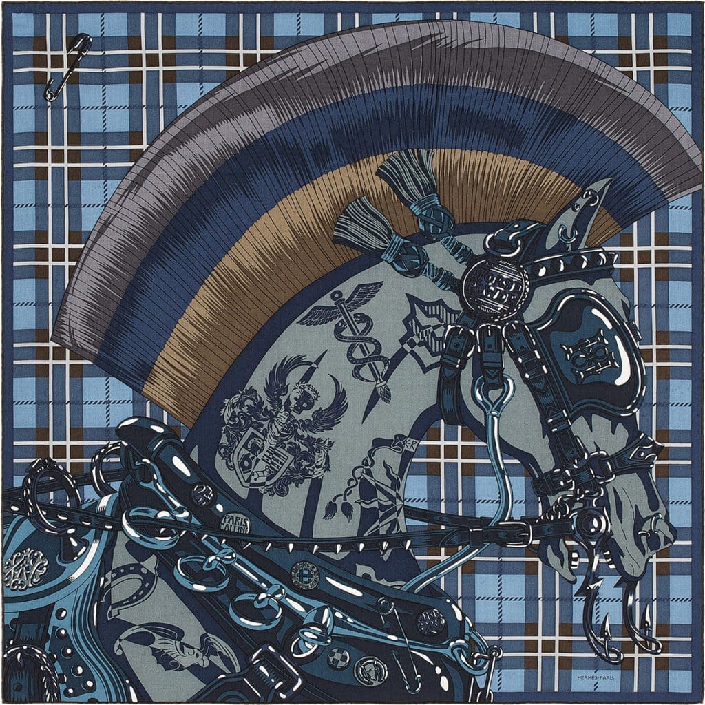 Hermès ― Cheval Punk Pocket Square 45, $165 or Cheval Punk Embroidered Tie, $240.