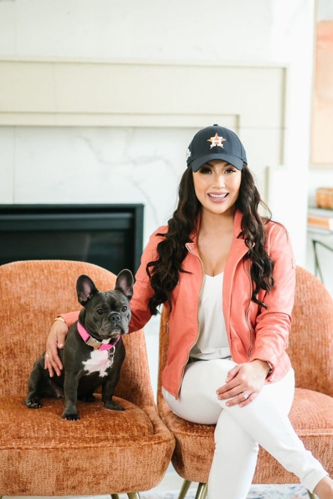 Nancy Almodovar with her dog, Ella.