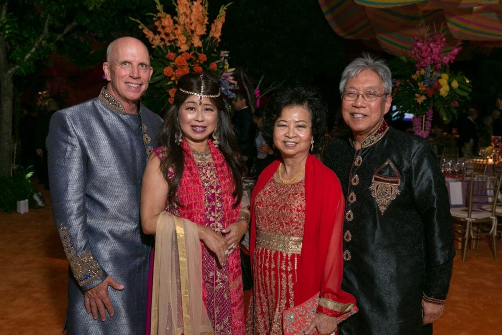 David Webster & Rose Chen, Sylvia & Gordon Quan at Asia Society Texas’ 2021 Tiger Ball: Incredible India. (Photo by PEJ)