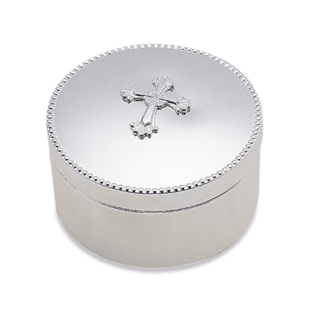 Reed & Barton Abbey Cross Silverplate Keepsake Box.