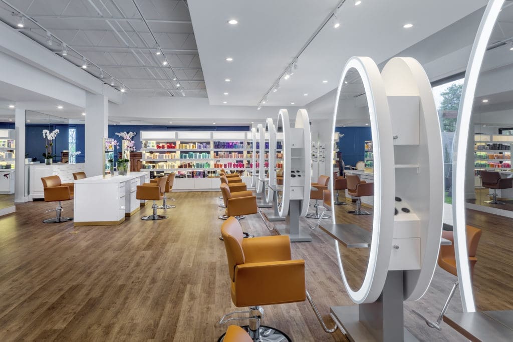 Therapy Hair Studio boasts 22 stations, a spa treatment room and retail space. (Photo by Joe Aker)