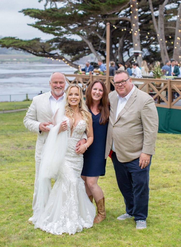 Dr. Walt & Kim Lowe, Lindsey Brown & Chef Chris Shepherd at the Lowe's wedding in Pebble Beach  (Photo courtesy of @elizabethmessina, www.instagram.com/elizabethmessina)    