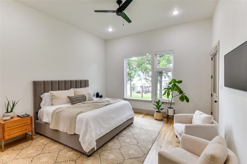 The Star Harbor lake house features plenty of bedrooms for guests. 