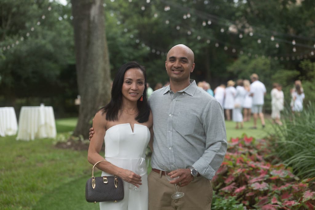 Nina & John Koshy at The Houstonian's  Rosé & Roses event (Photo by Daniel Ortiz)