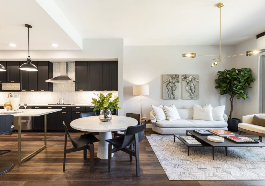 Each residence space is designed with the concept of providing linear wall space for residents' art collections.