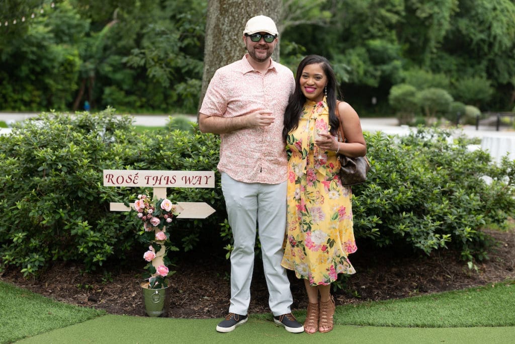 Kevin Tamm, Achante Sellars at The Houstonian's  Rosé & Roses event (Photo by Daniel Ortiz)