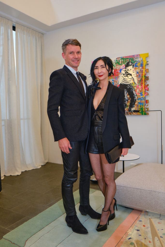 Sverre & Carrie Brandsberg-Dahl at Zanotta House in New York City during Adrian Dueñas' birthday celebration. (Photo by Malad Goyes @maladgoyes)