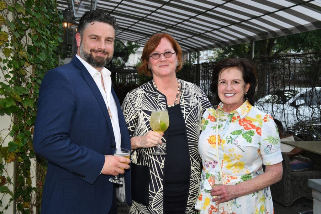 Roland Bodden, Elaine Ellender, Melinda Noel at the Greenwood King celebration at Tiny Boxwood's (Photo by Jack Opatrny)