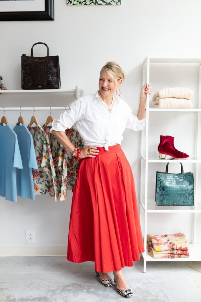Frances Valentine founder Elyce Arons in the new boutique in River Oaks District (Photo by Daniel Ortiz)
