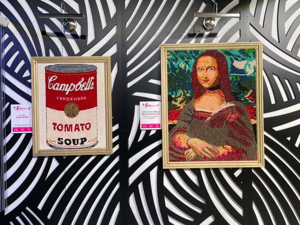 A unique type of art gallery, Andy Warhol's work and the Mona Lisa at Candytopia in Houston. (Photo by Gabriela Izquierdo) 