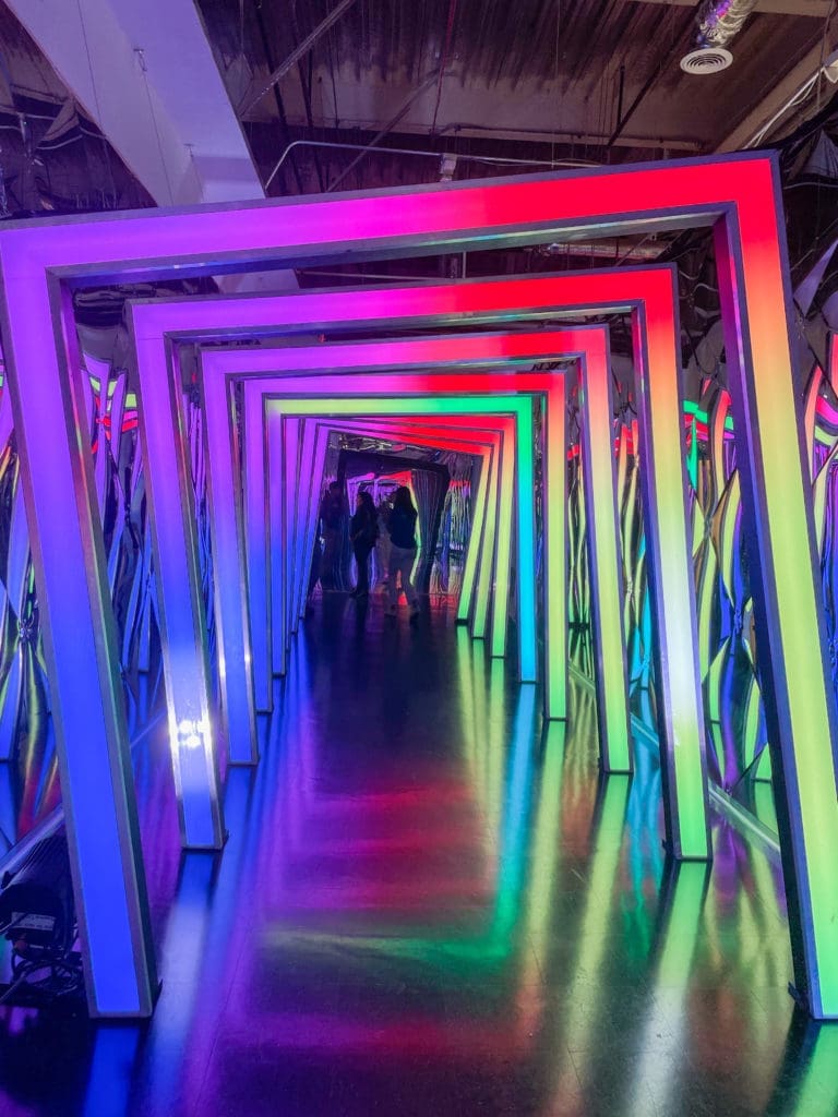 Walkthrough a colorful hallway in Candytopia at CITYCENTRE Houston. (Photo by Gabriela Izquierdo)