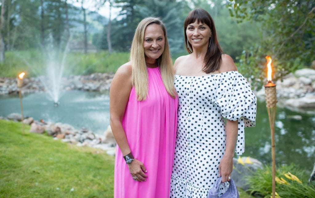 Rachel Regan, Beth Zdeblick at the Exclusive Resorts event at the Aspen home of Glenn Bucksbaum (Photo by Ross Daniels Photography)