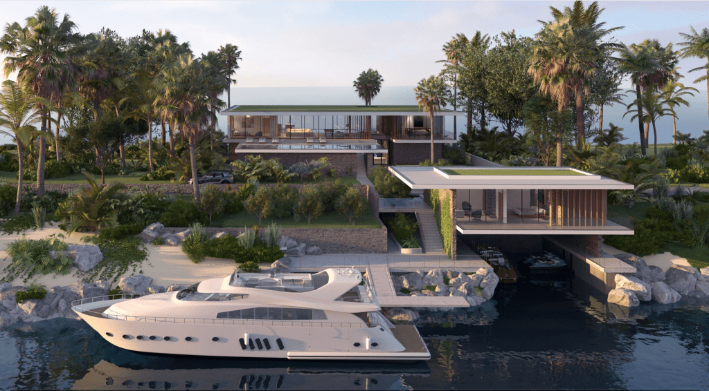 The Beach Front Yacht Villas offer some of the most unique beachfront real estate in the world. 