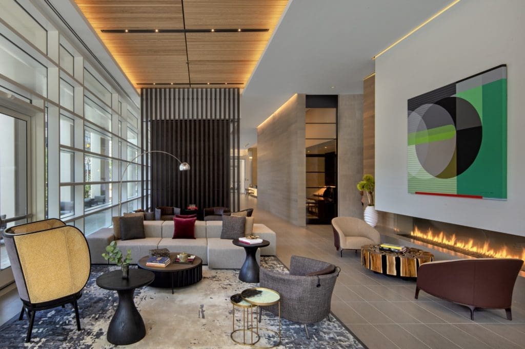 The garden lobby at The Victor makes waiting for friends — or an Uber ride — way more pleasant. (Photo by  Eric Laigne)