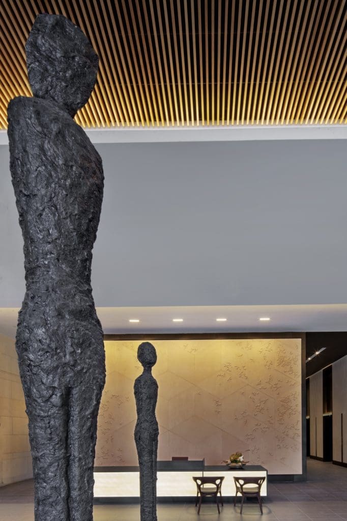 The Victor lobby has  'Stretch,' a Sculpture from Brendan Jamison and Mark Revels that leaves an impression. (Photo by  Eric Laigne)