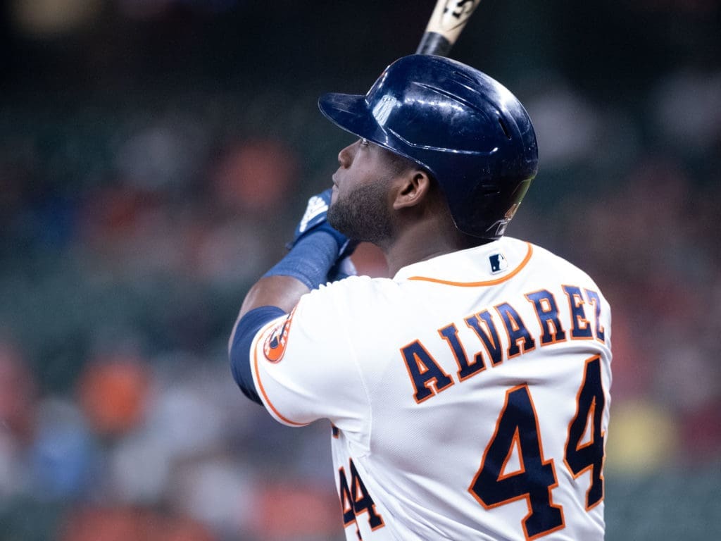 When Yordan Alvarez connects, you need to look up to see just how far that baseball is going. (Photo by F. Carter Smith)