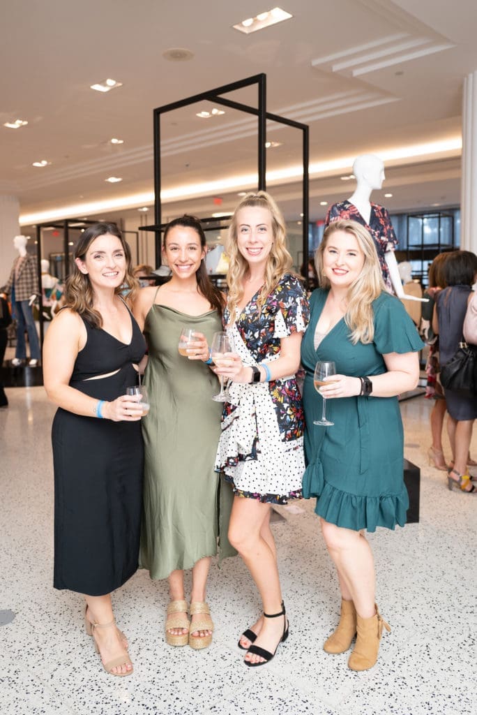 Catherine Murray, Anne Kalenits, Meredith Shields, Zan Winter at the Women of Wardrobe Summer Soirée at Tootsies. (Photo by Daniel Ortiz)