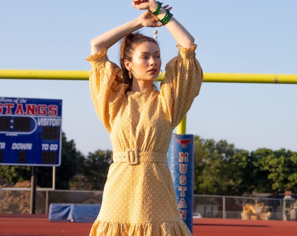 Clearly on her best behavior at a tailgate. (Courtesy of Allie + Bess)