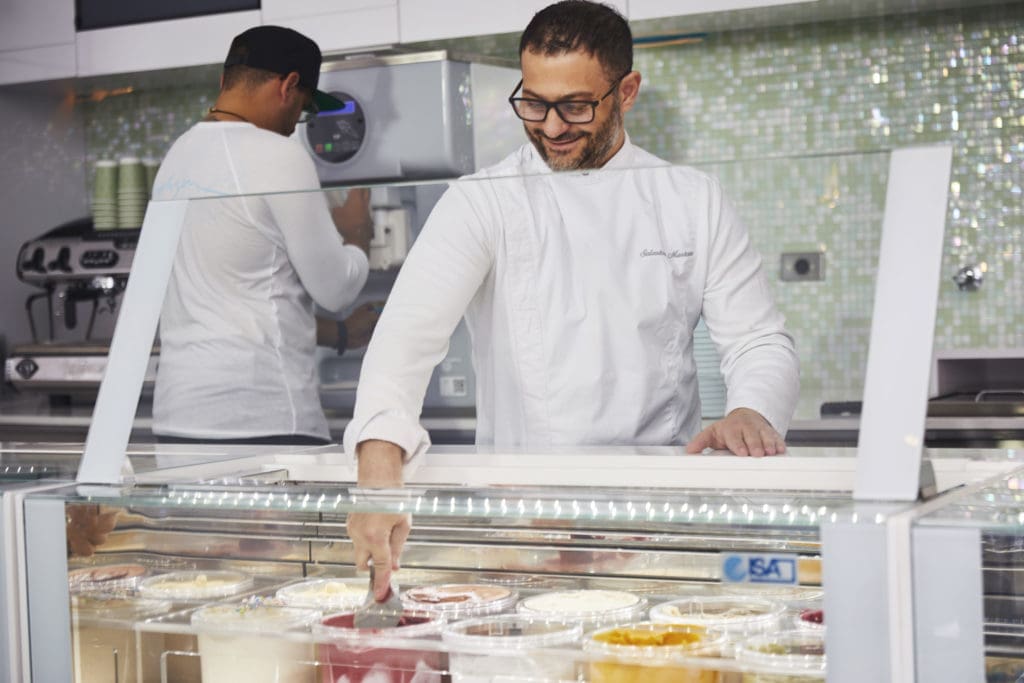 Award-winning executive pastry chef Salvatore Martone favors a whimsical approach to his ice creams at Frohzen at Cafe Leonelli in the Museum of Fine Arts, Houston and the Frohzen ice cream shop in Miami. 