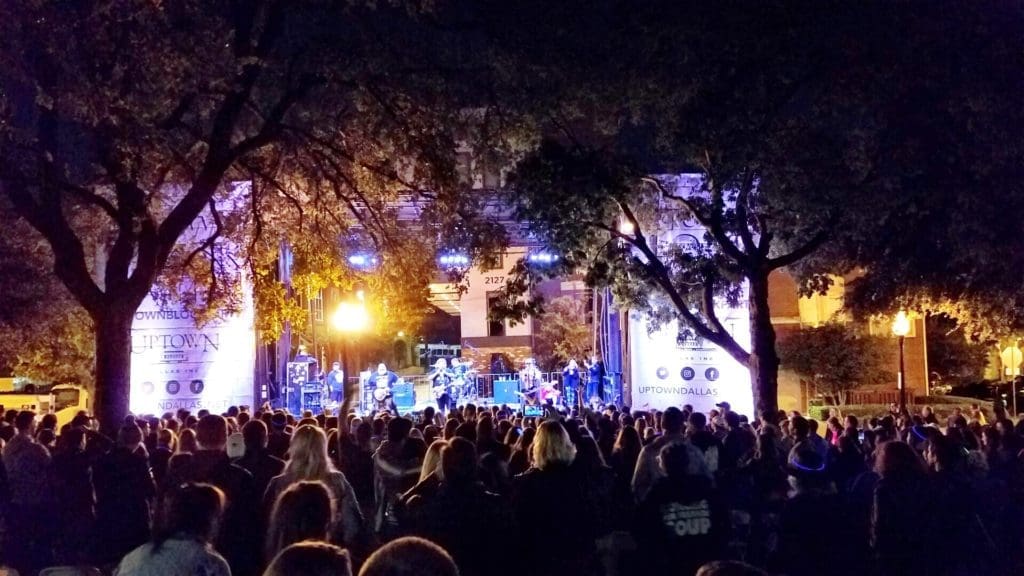 Uptown Dallas Inc.'s annual Block Party includes live music, games, and food vendors. 