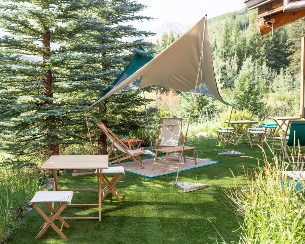 A vignette from Aspen's Prada Outdoor Mountain opening (photo courtesy of BFA/Matteo Prandoni)
