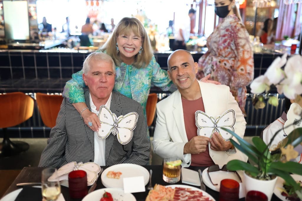 David & Tyri Centini and Mark Menendez at the Fabergé/Correa Family Foundation benefit luncheon at MAD in River Oaks District.  (Photo by Quy Tran)