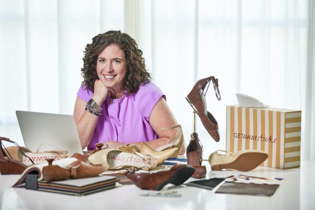 Founder of Getaway Sticks Shoes Steffie Tomson created her own company after she kept having foot discomfort after a long work day at work. (Photo by Getaway Sticks LLC)