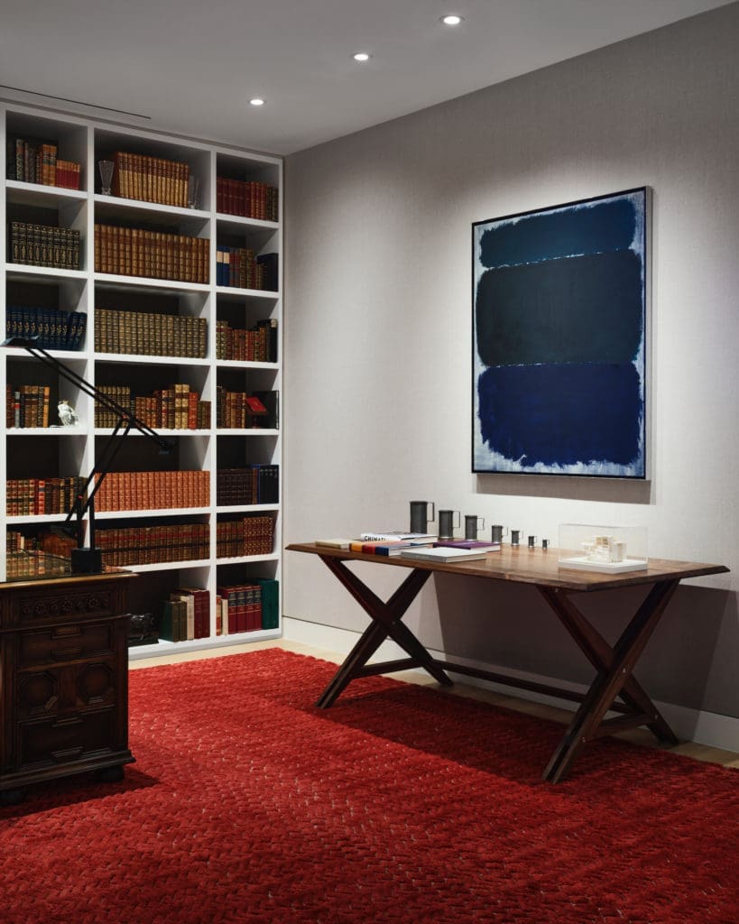 Mark Rothko's "Untitled" acrylic on paper. Richard Wrightman desk.(Photo by Douglas Friedman)