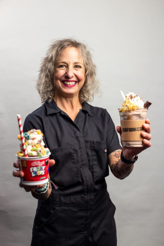 Dude, Sweet Chocolate's Katherine Clapner brings Saturday Morning Ice Cream to The Exchange. (Photo by Kathy Tran)