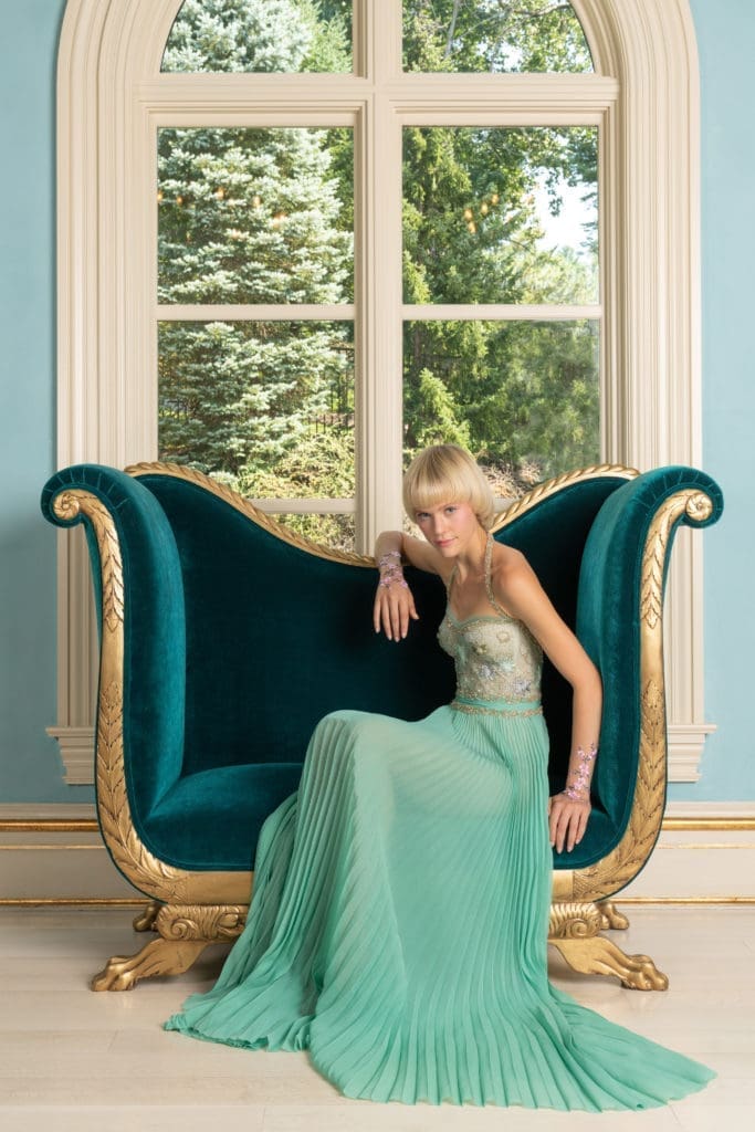 reem acra green dress Reem