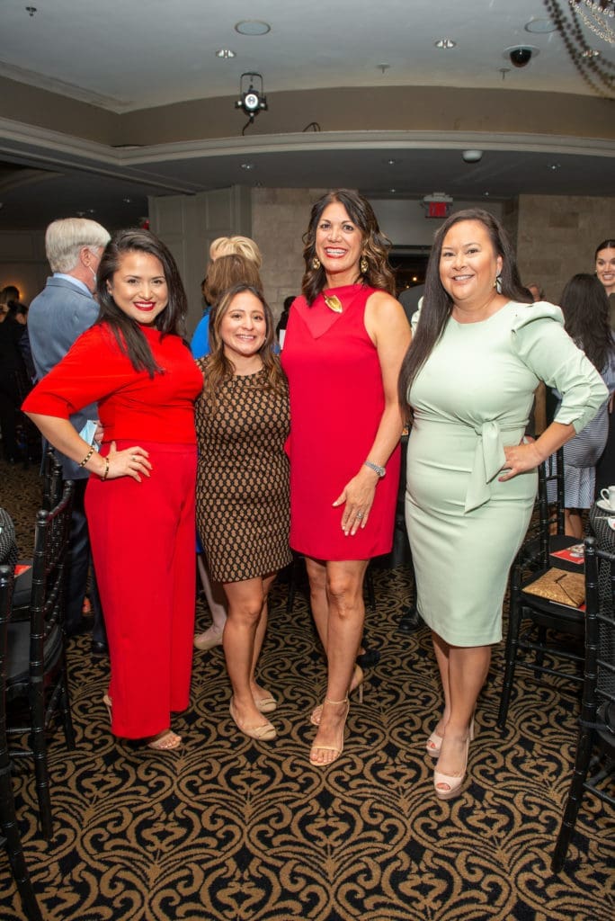 Daisy Mendoza, Maria Montes, Frances Castaneda Dyess, Vicki Luna at the El Centro de Corazón luncheon, held at Hotel ZaZa-Medical Center. (Photo by Jacob Power)