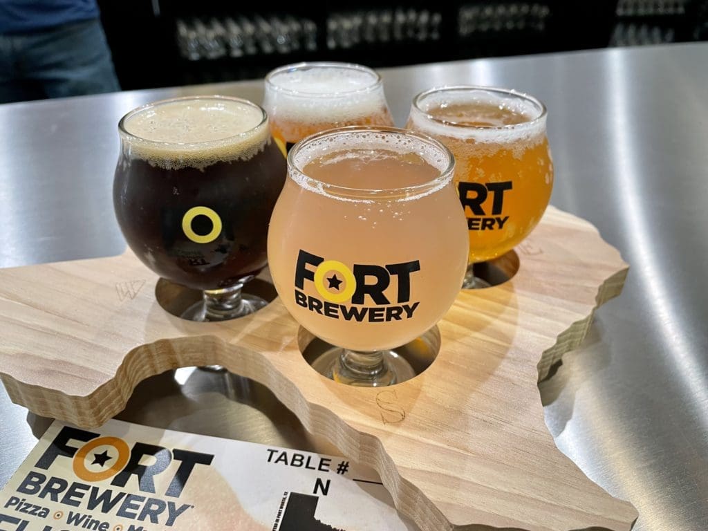 Beer tasting boards are shaped like the great state of Texas. Photo by Courtney Dabney.