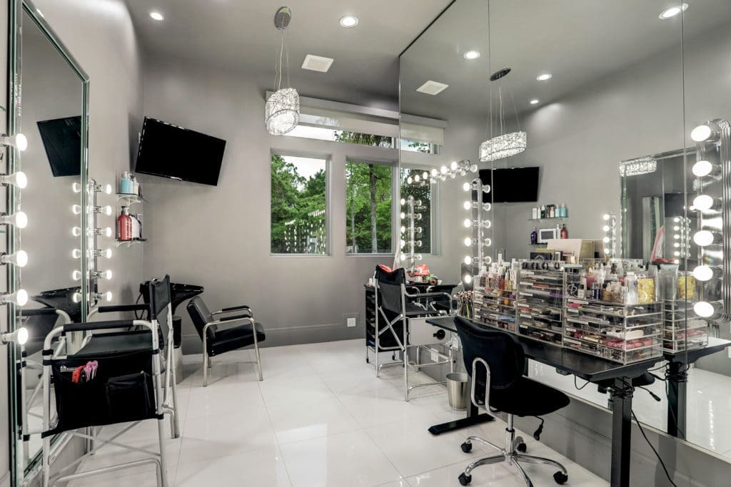 Every mansion needs an in-home beauty salon just as this one at 47 Grand Regency in The Woodlands.