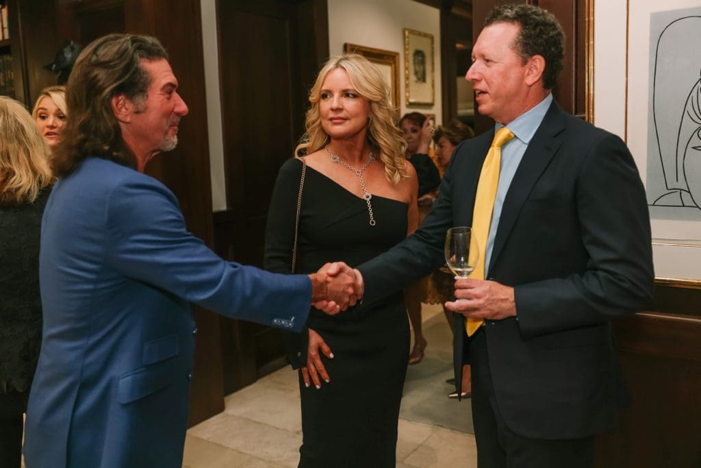 Gary Becker, Melissa Juneau, Brian Kapiloff at the Houston Children's Charity kickoff party at the home of Frances & Tony Buzbee. (Photo by Johnny Than, CatchLightGroup.com)
