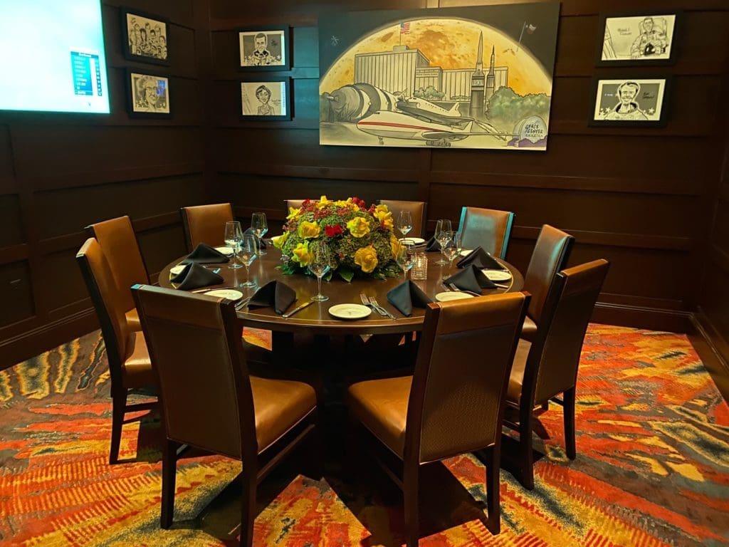 The Space City private dining room at the Palm Restaurant in downtown Houston.  (Photo by Shelby Hodge)