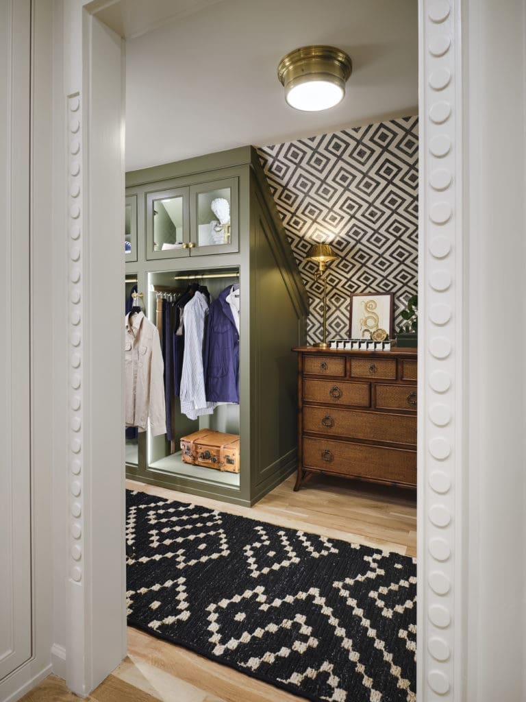 A travel-inspired dressing area by Burkle Creative. (Photo by Stephen Karlisch)
