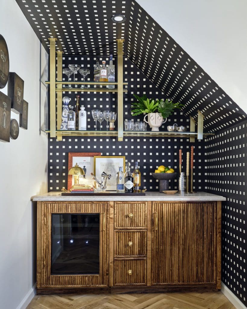 A travel-inspired dressing area by Burkle Creative. (Photo by Stephen Karlisch)