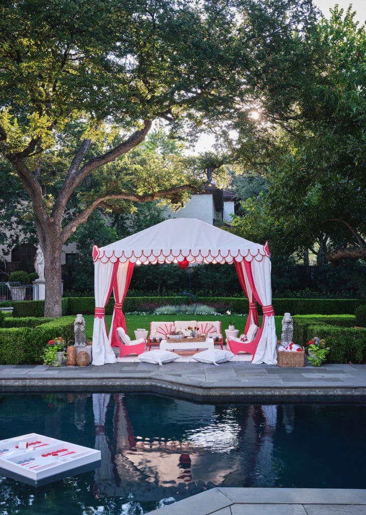 A sophisticated outdoor terrace and pool deck by Robin Henry Studio (Photo by Stephen Karlisch)