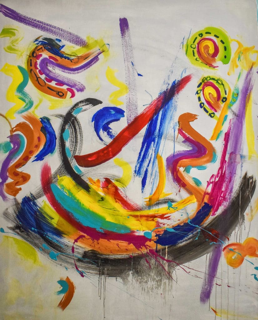 Edgar Medina and Melinda Moreno's poignant collaboration, "Year of Happiness," 2021, is the capstone to the "Moments Through Seasons" series, on view at Laura Rathe Fine Art.
